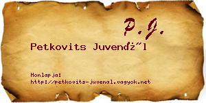 Petkovits Juvenál névjegykártya
